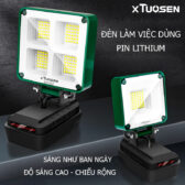 Đèn LED Công Trình Tuosen – 54/108/252 Hạt, Đầu Đèn Xoay, Chiếu Sáng Mạnh Ngoài Trời, sử dụng nhiều pin máy khoan 10cell 15cell
