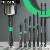 Bộ 6/10 Mũi Vít TUOSEN Mạ Đen, Từ Tính, Độ Cứng Cao, Dễ Dàng Thao Tác và Thay Thế, nhiều lựa chọn