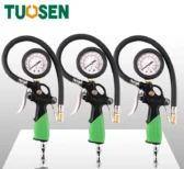 Bơm lốp xe hơi và xe máy kèm đồng hồ đo áp suất Tuosen; Bộ vòi bơm lốp cho ô tô và xe máy, kèm máy kiểm tra áp suất lốp