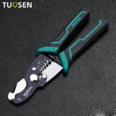 Kềm tuốt dây điện, kìm tước tước dây điện 8inch, kềm bấm cos đa năng 11444 TUOSEN