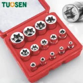 Bộ 14 Đầu Khẩu Sao Torx E4-E24 TUOSEN Thép CR-V Cao Cấp, Chính Hãng