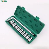 Bộ khẩu 1/2 Tuosen 10 chi tiết kèm hộp đựng chắc chắn – bộ cờ lê đầu tuýp 10 chi tiết