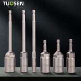 🛠️ Đầu Chụp Bu Lông TUOSEN Cao Cấp - Đầu Bắn Vít Lục Giác Siêu Sâu Lòng 80mm-150mm, Chuôi Lục Giác Chống Trượt, Đủ Size 5.5mm Đến 19mm, Thép Cứng Chống Gỉ Bền Bỉ