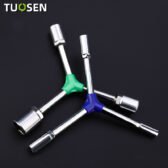 Khóa Điếu Chữ Y Bọc Nhựa Tuosen - Cờ Lê Đầu Khẩu 3 Nhánh Sửa Chữa Xe Máy, Ô Tô, Thép Carbon Cao Cấp